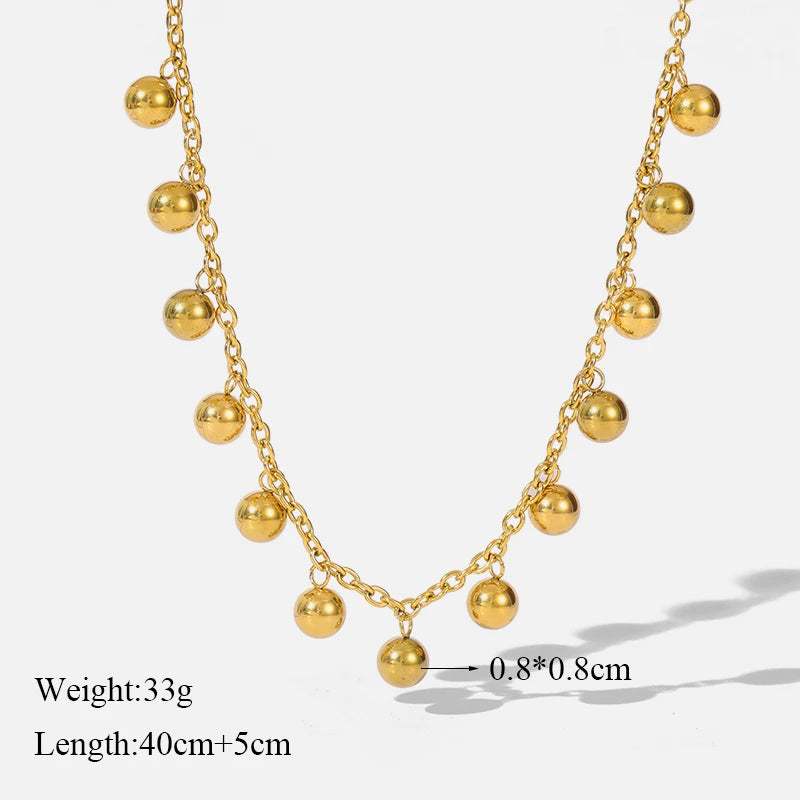 Hollow Ball Beads Pendant Necklace for Women – Non-Fading  Jewelry