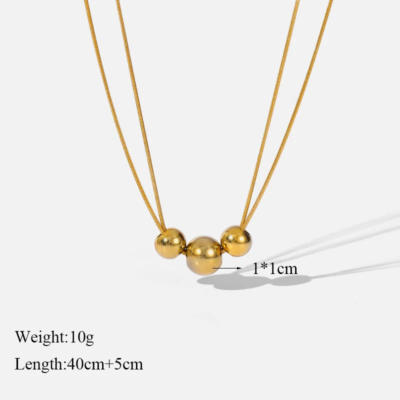 Hollow Ball Beads Pendant Necklace for Women – Non-Fading  Jewelry